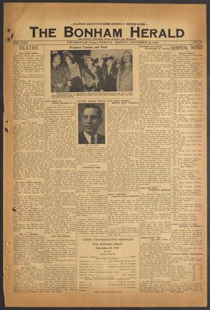 The Bonham Herald (Bonham, Tex.), Vol. 22, No. 33, Ed. 1 Monday, November 22, 1948
