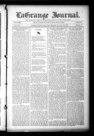 La Grange Journal. (La Grange, Tex.), Vol. 40, No. 51, Ed. 1 Thursday, December 18, 1919