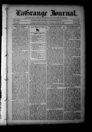 La Grange Journal. (La Grange, Tex.), Vol. 42, No. 42, Ed. 1 Thursday, October 20, 1921