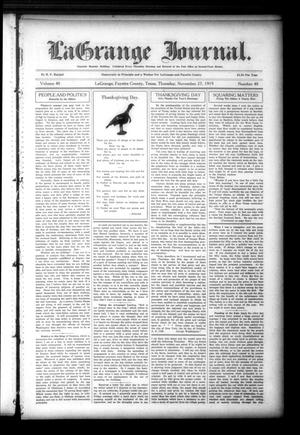 La Grange Journal. (La Grange, Tex.), Vol. 40, No. 48, Ed. 1 Thursday, November 27, 1919