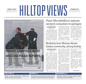 Primary view of object titled 'Hilltop Views (Austin, Tex.), Vol. 38, No. 4, Ed. 1 Wednesday, September 30, 2015'.