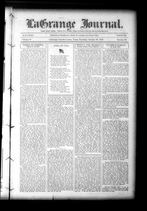 La Grange Journal. (La Grange, Tex.), Vol. 41, No. 44, Ed. 1 Thursday, October 28, 1920
