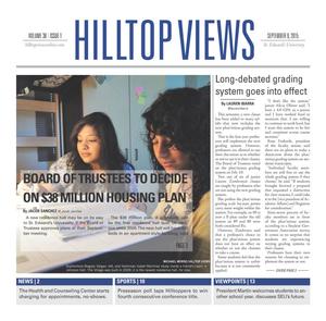 Primary view of object titled 'Hilltop Views (Austin, Tex.), Vol. 38, No. 1, Ed. 1 Wednesday, September 9, 2015'.