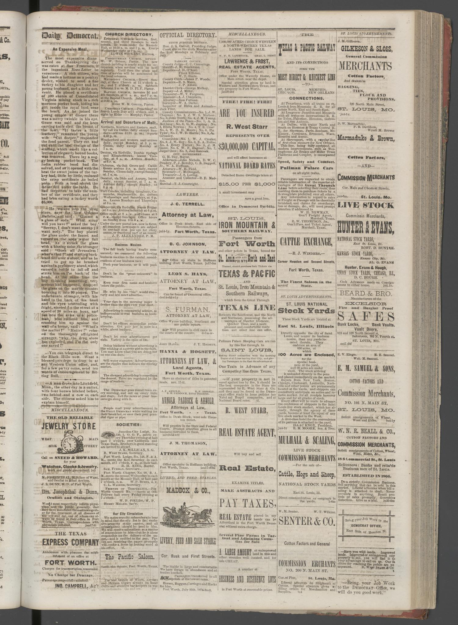 The Daily Fort Worth Democrat. (Fort Worth, Tex.), Vol. 1, No. 177, Ed. 1 Saturday, January 27, 1877
                                                
                                                    [Sequence #]: 3 of 4
                                                