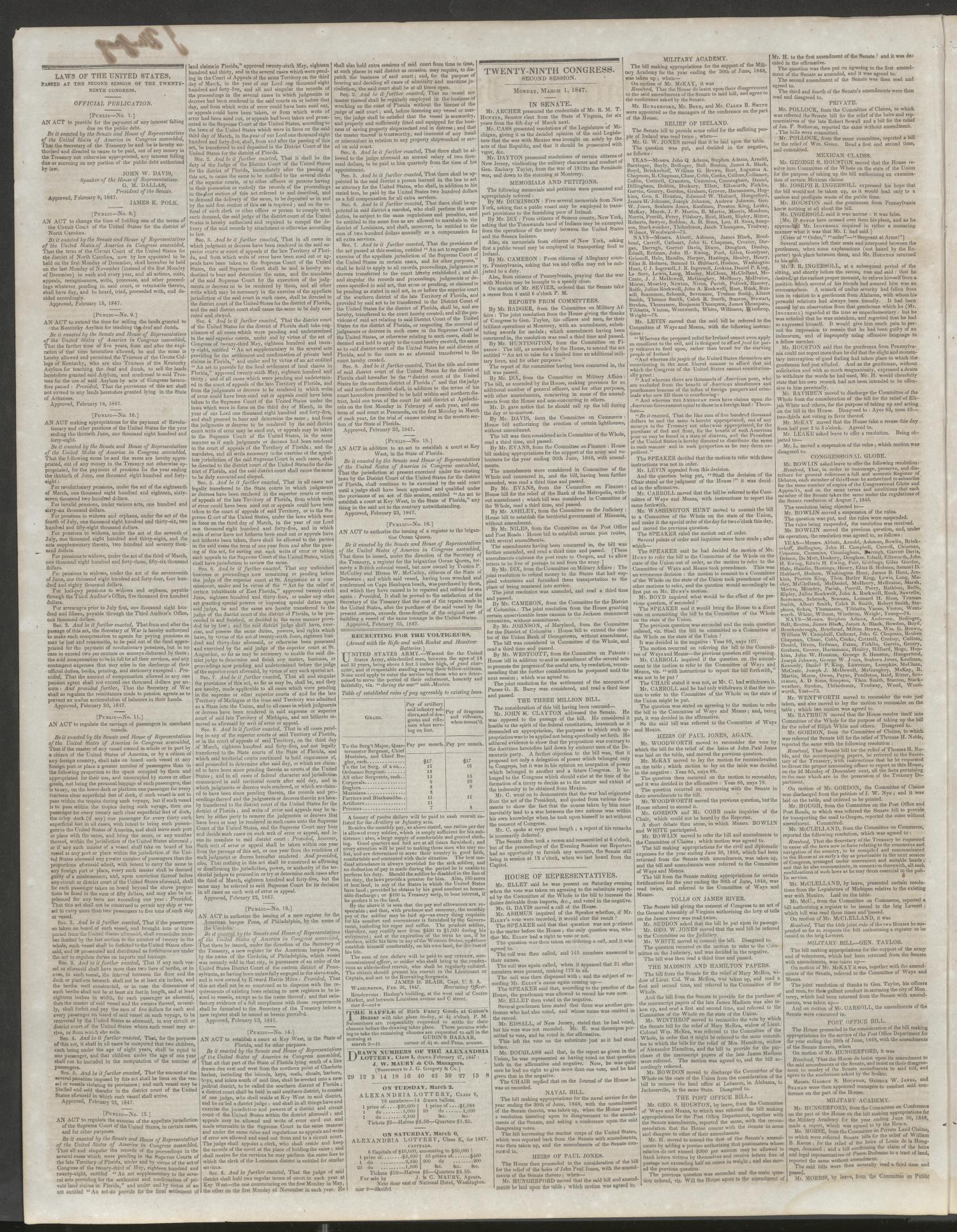 National Intelligencer. (Washington [D.C.]), Vol. 48, No. 6895, Ed. 1 Tuesday, March 2, 1847
                                                
                                                    [Sequence #]: 2 of 4
                                                
