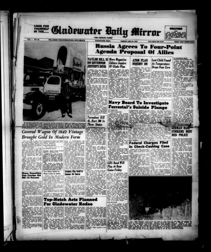 Gladewater Daily Mirror Gladewater Tex Vol 1 No 58 Ed 1