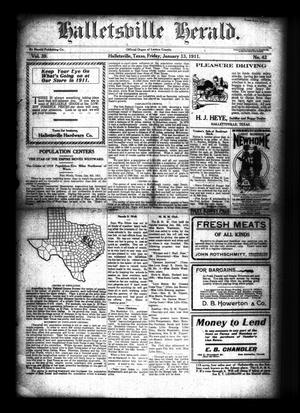 Halletsville Herald. (Hallettsville, Tex.), Vol. 39, No. 42, Ed. 1 Friday, January 13, 1911