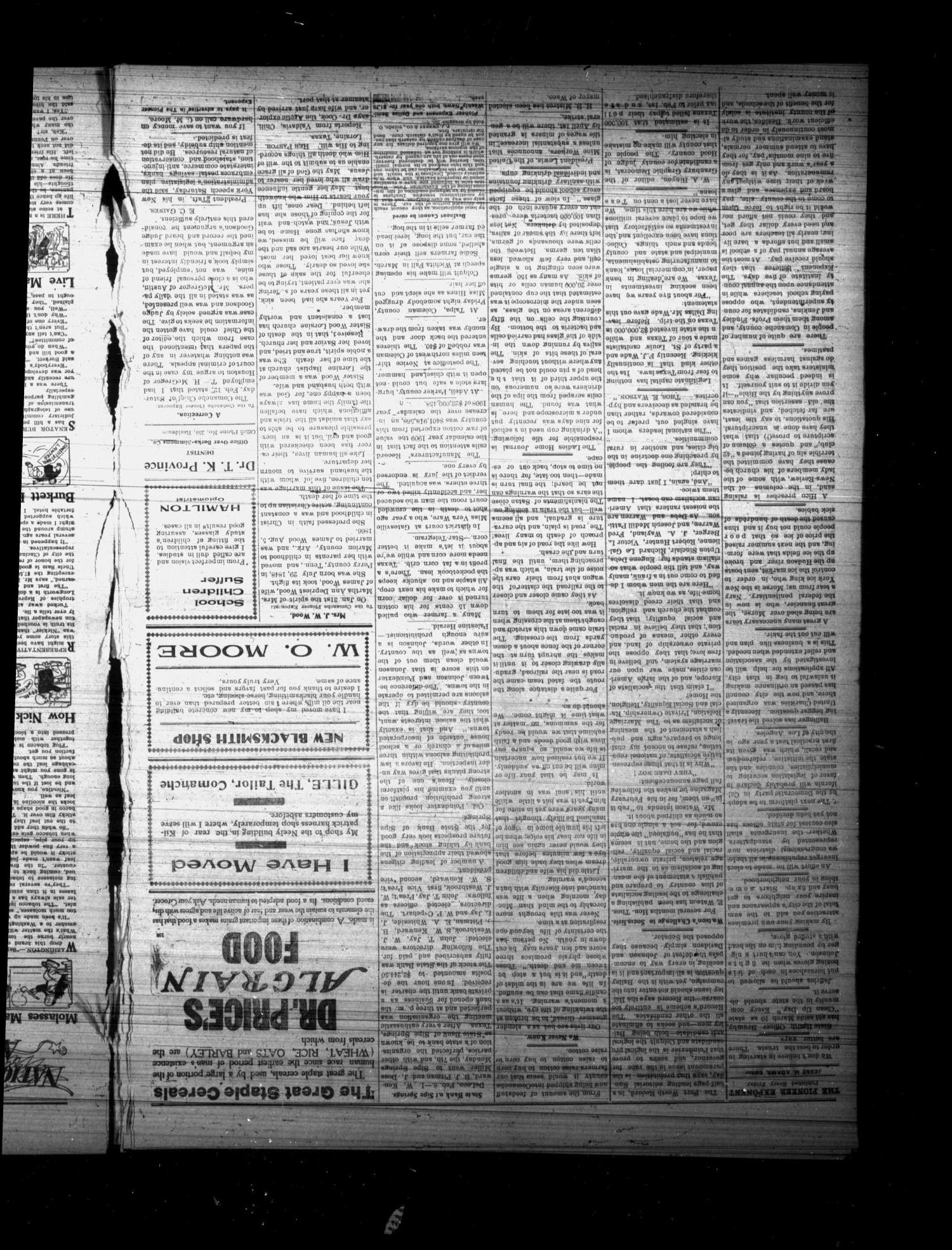 The Pioneer Exponent. (Comanche, Tex.), Vol. 23, No. 24, Ed. 1 Friday, February 18, 1910
                                                
                                                    [Sequence #]: 2 of 8
                                                