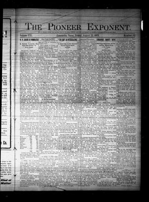 The Pioneer Exponent. (Comanche, Tex.), Vol. 21, No. 52, Ed. 1 Friday, August 28, 1908