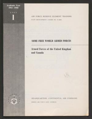 Primary view of object titled 'Academic Year 1967-1968, Unit 1: Armed Forces of the United Kingdom and Canada'.