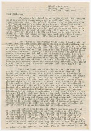 Primary view of object titled '[Letter from Cpt. Edward Drew to Mickey McLernon, May 22, 1945]'.