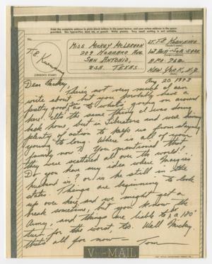[Letter from Lt. Thomas Kuenning to Mickey McLernon, August 20, 1943]
