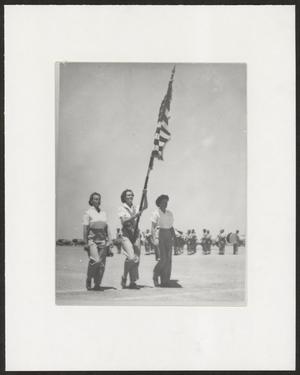 [WASP Marching with Flag and band]
