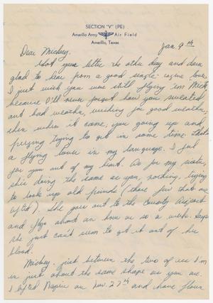 Primary view of object titled '[Letter from Lt. Marion Barnwell to Mickey McLernon, January 9, 1945]'.