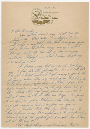 [Letter from D. L. Werner to Mickey McLernon, March 10, 1944]