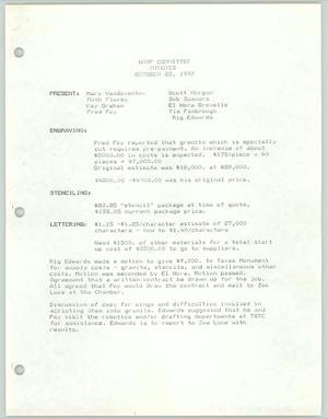 [Minutes: WASP Committee Meeting, October 22, 1992]