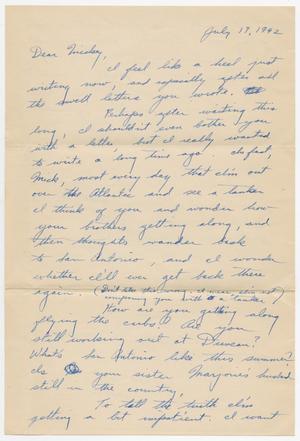 [Letter from Lt. Thomas Kuenning to Mickey McLernon, July 17, 1942]