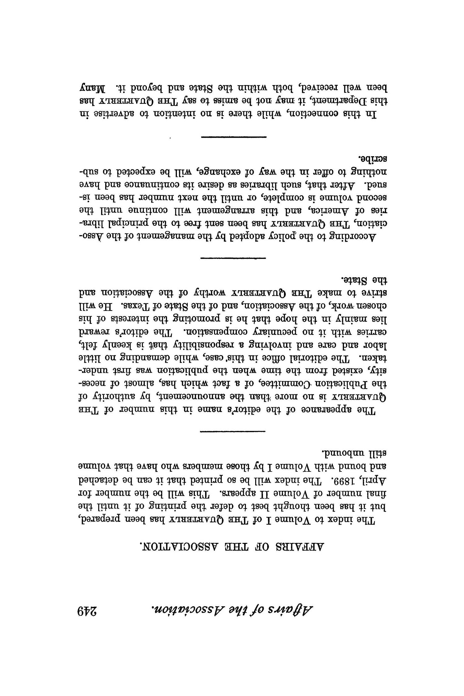 The Quarterly of the Texas State Historical Association, Volume 2, July 1898 - April, 1899
                                                
                                                    249
                                                