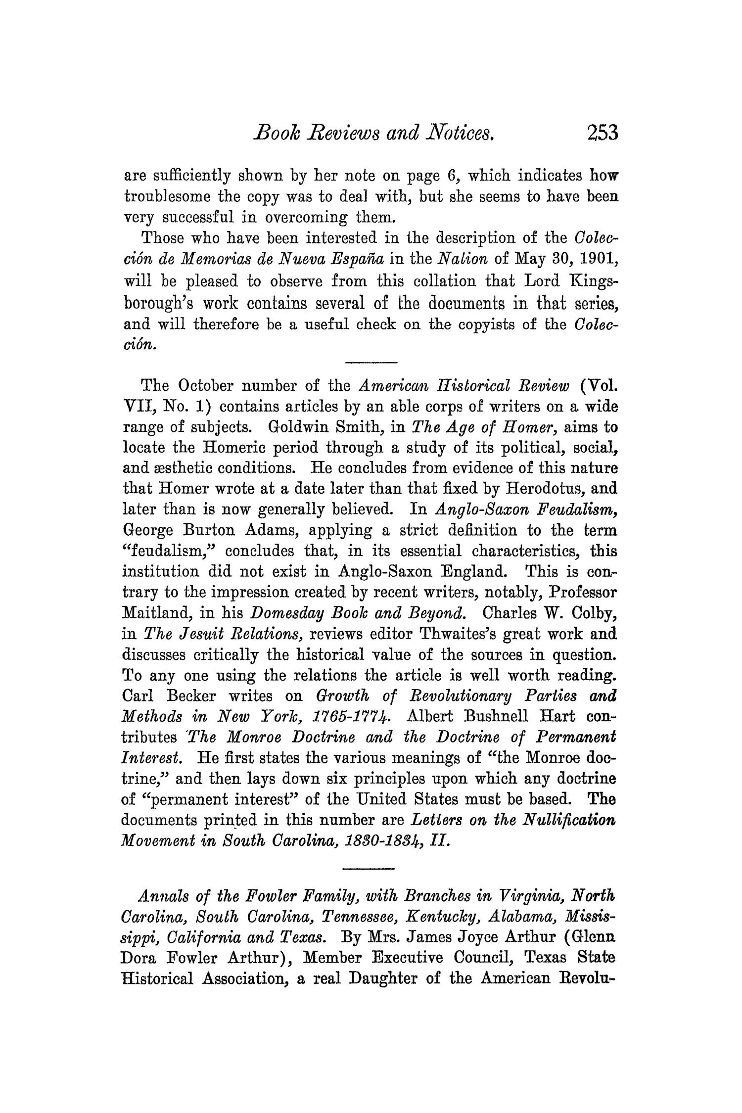 The Quarterly of the Texas State Historical Association, Volume 5, July 1901 - April, 1902
                                                
                                                    253
                                                