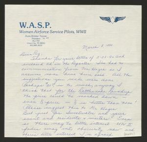 [Letter from Doris Tanner to Rigdon Edwards, March 8, 1990]