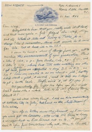 Primary view of object titled '[Letter from Cpt. Edward Drew to Mickey McLernon, November 21, 1944]'.