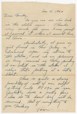 Primary view of object titled '[Letter from Cpt. Thomas Kuenning to Mickey McLernon, January 5, 1943]'.