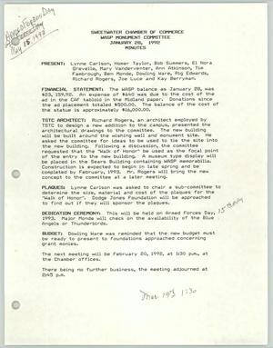 [Minutes: WASP Monument Committee Meeting, Jan. 28, 1992]