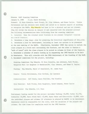 Primary view of object titled '[Minutes: WASP Steering Committee Meeting, January 8, 1988]'.