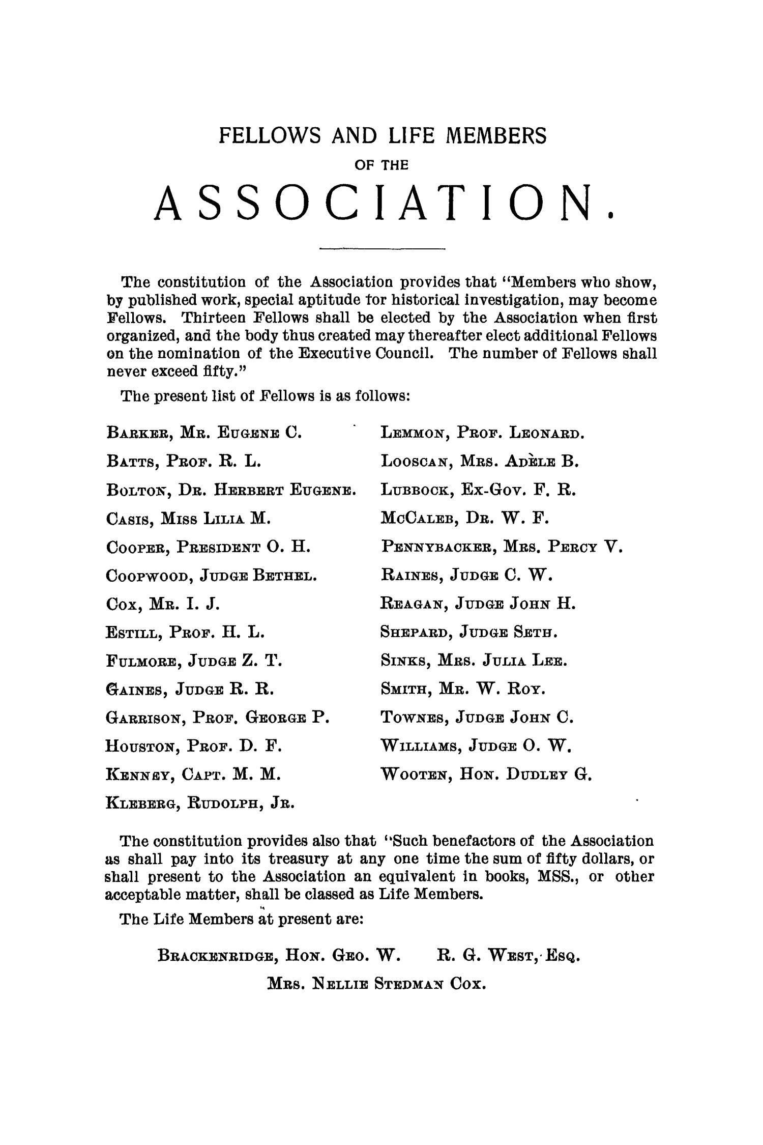 The Quarterly Of The Texas State Historical Association Volume 7 July 1903 April 1904 Page 255 The Portal To Texas History