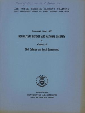 Primary view of object titled 'Command Study 14, Chapter 4. Civil Defense and Local Government'.
