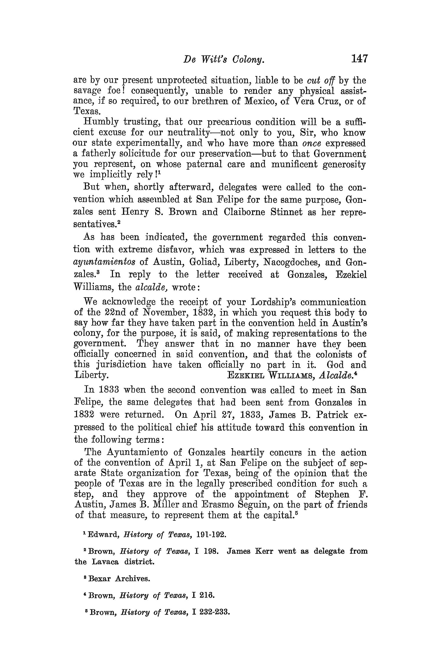The Quarterly of the Texas State Historical Association, Volume 8, July 1904 - April, 1905
                                                
                                                    147
                                                