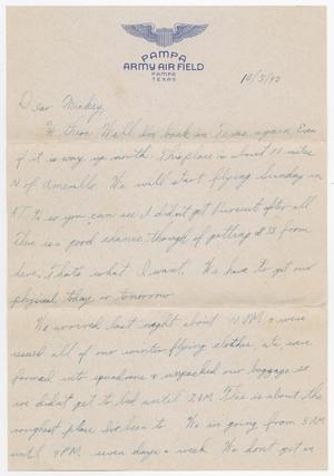 Primary view of object titled '[Letter from Bob Thompson to Mickey McLernon, November 5, 1943]'.