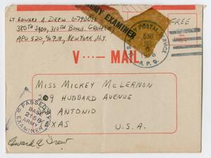 [Letter from Lt. Edward Drew to Mickey McLernon, July 4, 1943]