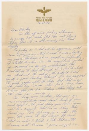 [Letter from Delnar Werner to Mickey McLernon, December 27, 1943]