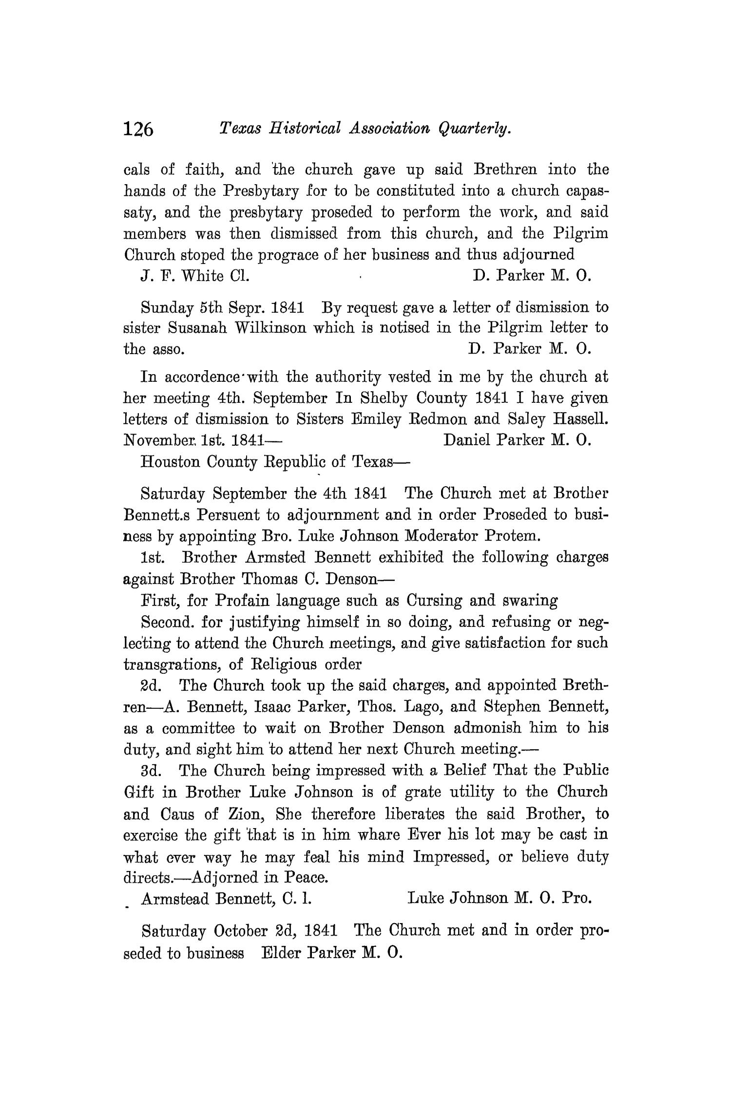 The Quarterly of the Texas State Historical Association, Volume 11, July 1907 - April, 1908
                                                
                                                    126
                                                