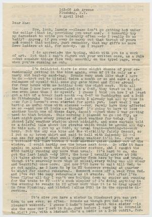 Primary view of object titled '[Letter from Cpt. Edward Drew to Mickey McLernon, April 9, 1945]'.