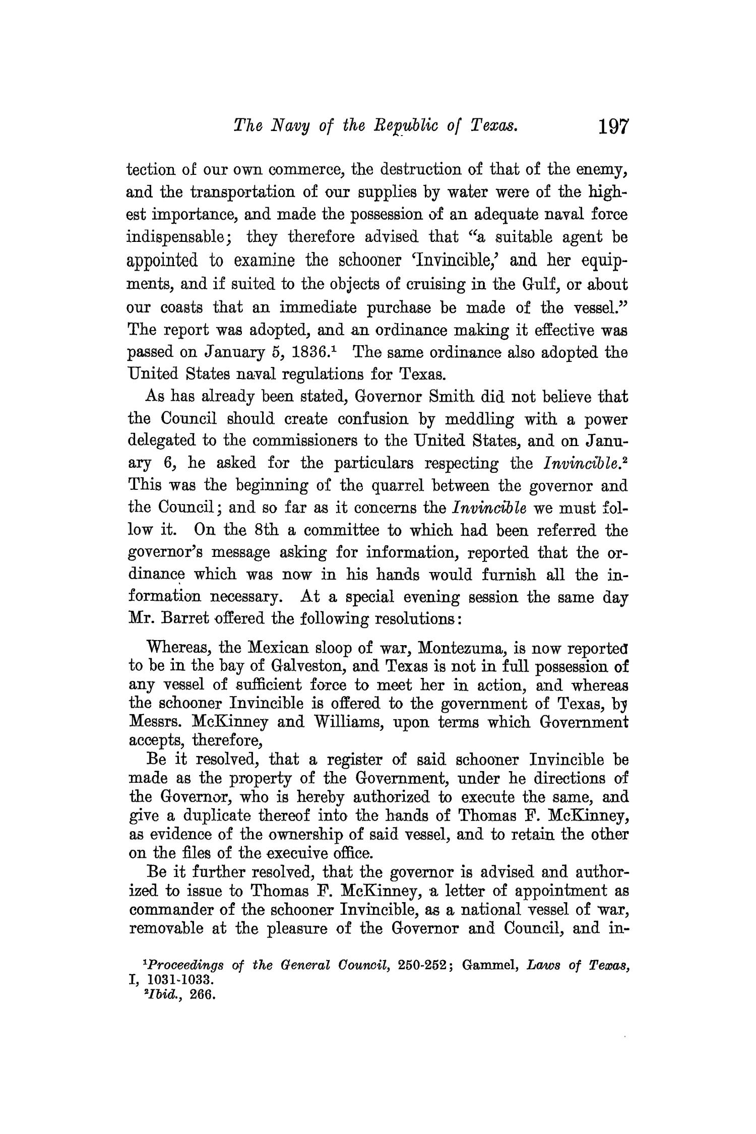 The Quarterly of the Texas State Historical Association, Volume 12, July 1908 - April, 1909
                                                
                                                    197
                                                