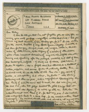 [Letter from Lt. Edward Drew to Mickey McLernon, November 29, 1943]