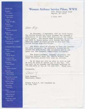 [Letter from Dawn Seymour to Rigdon Edwards, July 3, 1997]