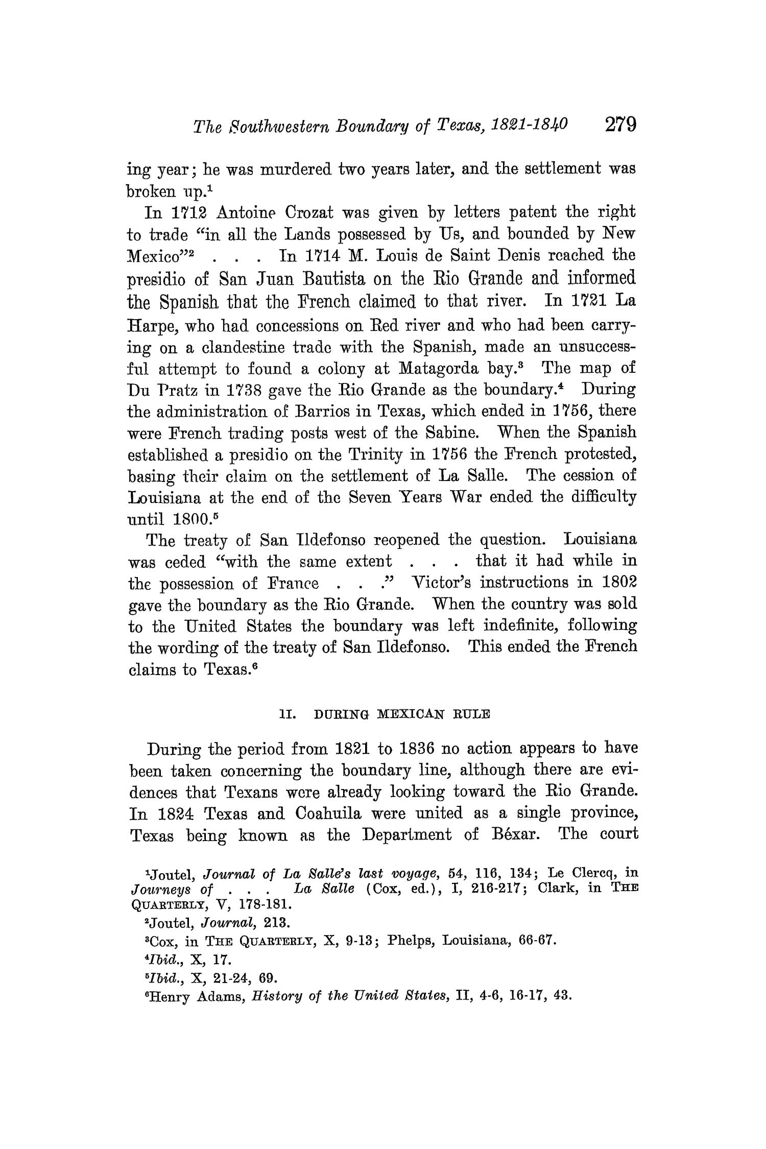 The Quarterly of the Texas State Historical Association, Volume 14, July 1910 - April, 1911
                                                
                                                    279
                                                