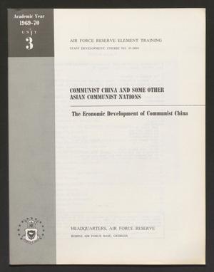 Primary view of object titled 'Academic Year 1969-1970, Unit 3: The Economic Development of Communist China'.
