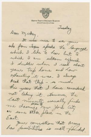Primary view of object titled '[Letter from Howard Hutter Jr. to Mickey McLernon, October 22, 1941]'.