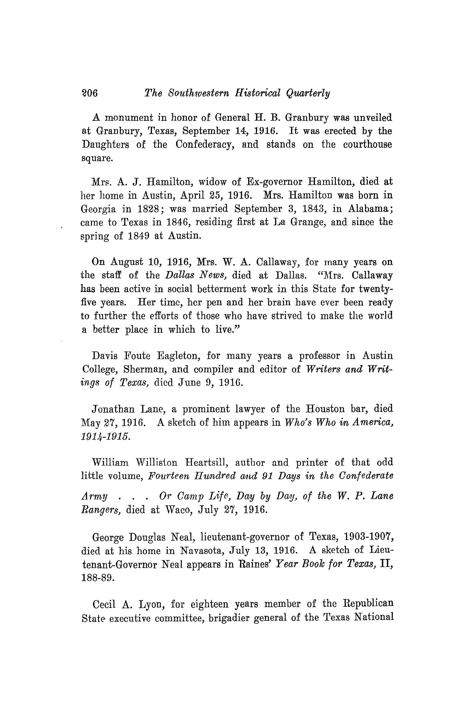 The Southwestern Historical Quarterly, Volume 20, July 1916 - April, 1917
                                                
                                                    206
                                                