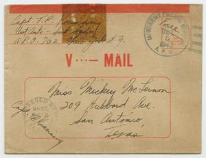 Primary view of object titled '[Letter from Cpt. Thomas Kuenning to Mickey McLernon, October 4, 1943]'.