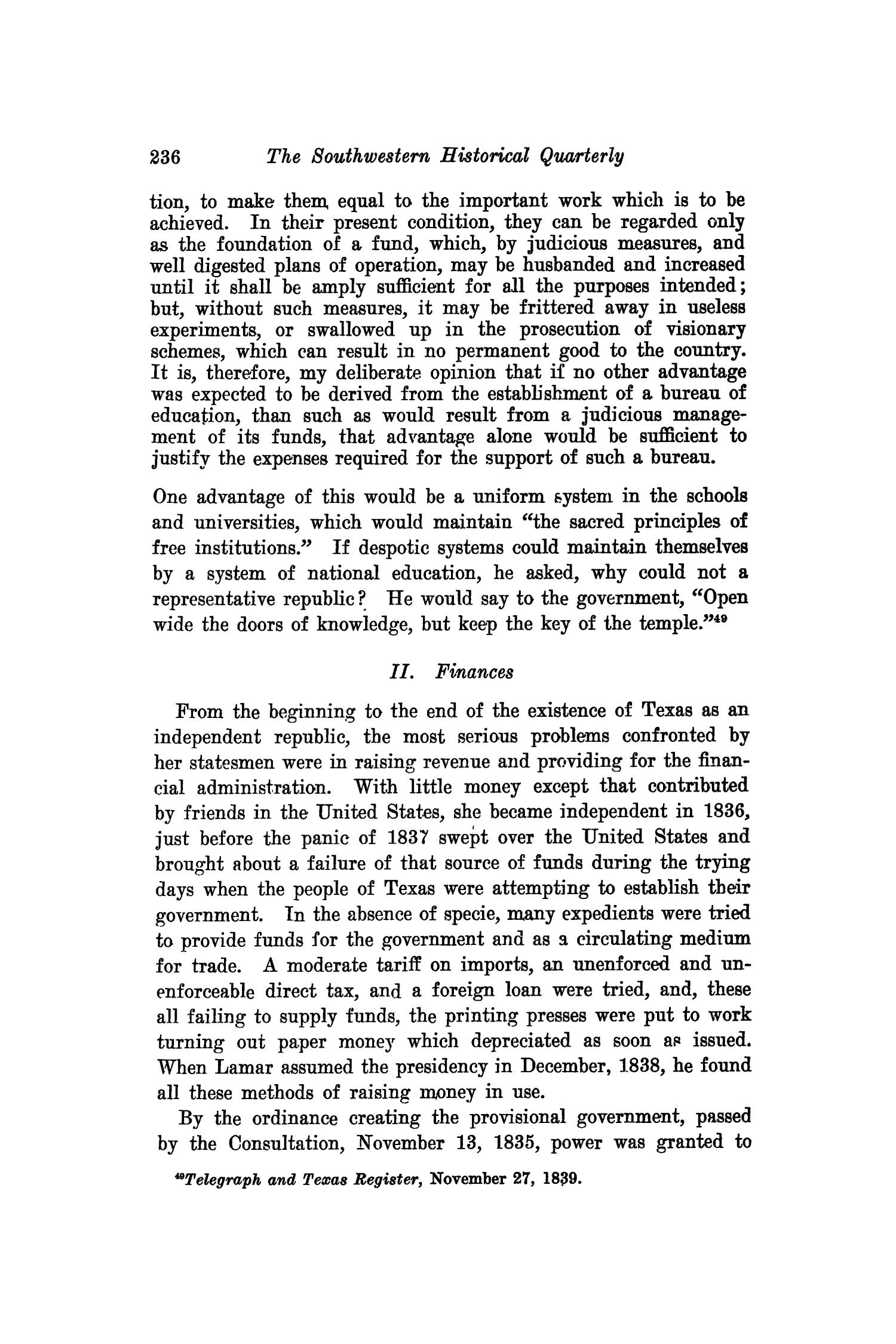 The Southwestern Historical Quarterly, Volume 23, July 1919 - April, 1920
                                                
                                                    236
                                                