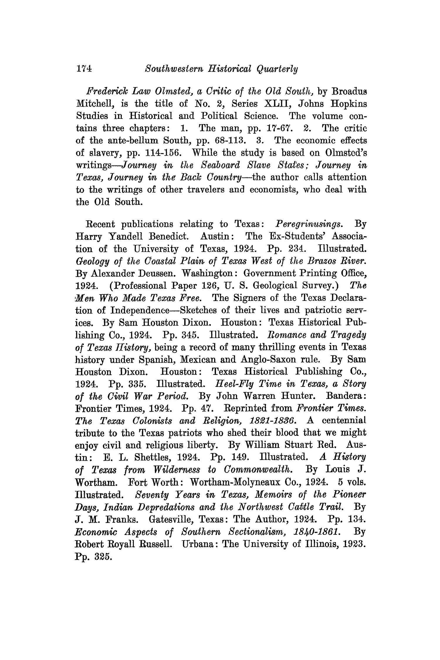 The Southwestern Historical Quarterly, Volume 28, July 1924 - April, 1925
                                                
                                                    174
                                                