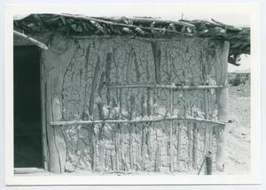 Primary view of object titled '[Wall of Jacal Home in Val Verde]'.