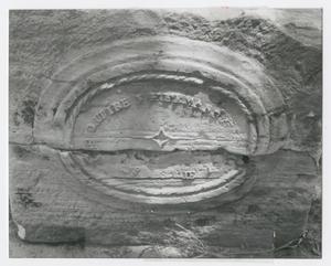 [Hand-Carved Sandstone Marker for Earthen Dam]