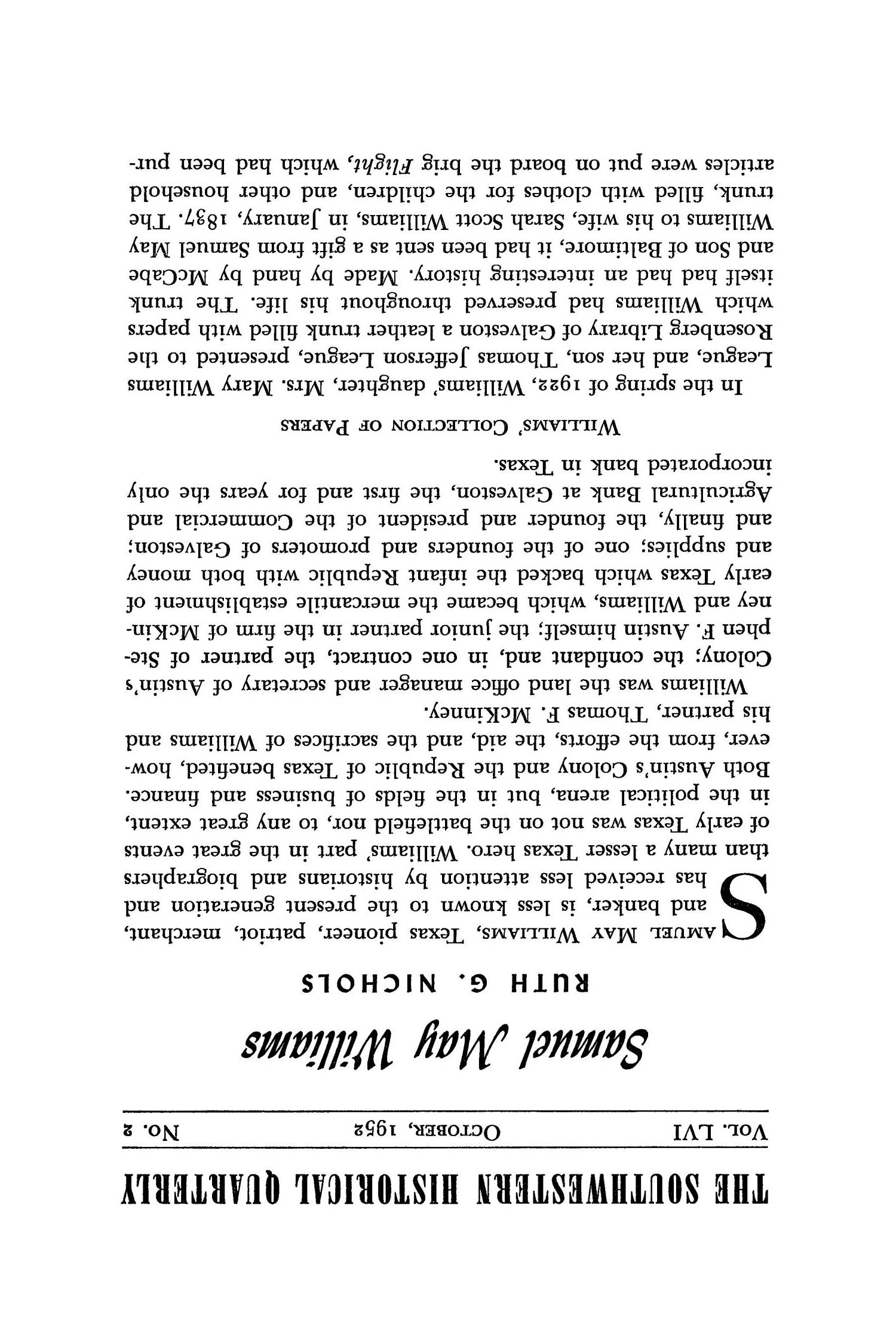 The Southwestern Historical Quarterly, Volume 56, July 1952 - April, 1953
                                                
                                                    189
                                                