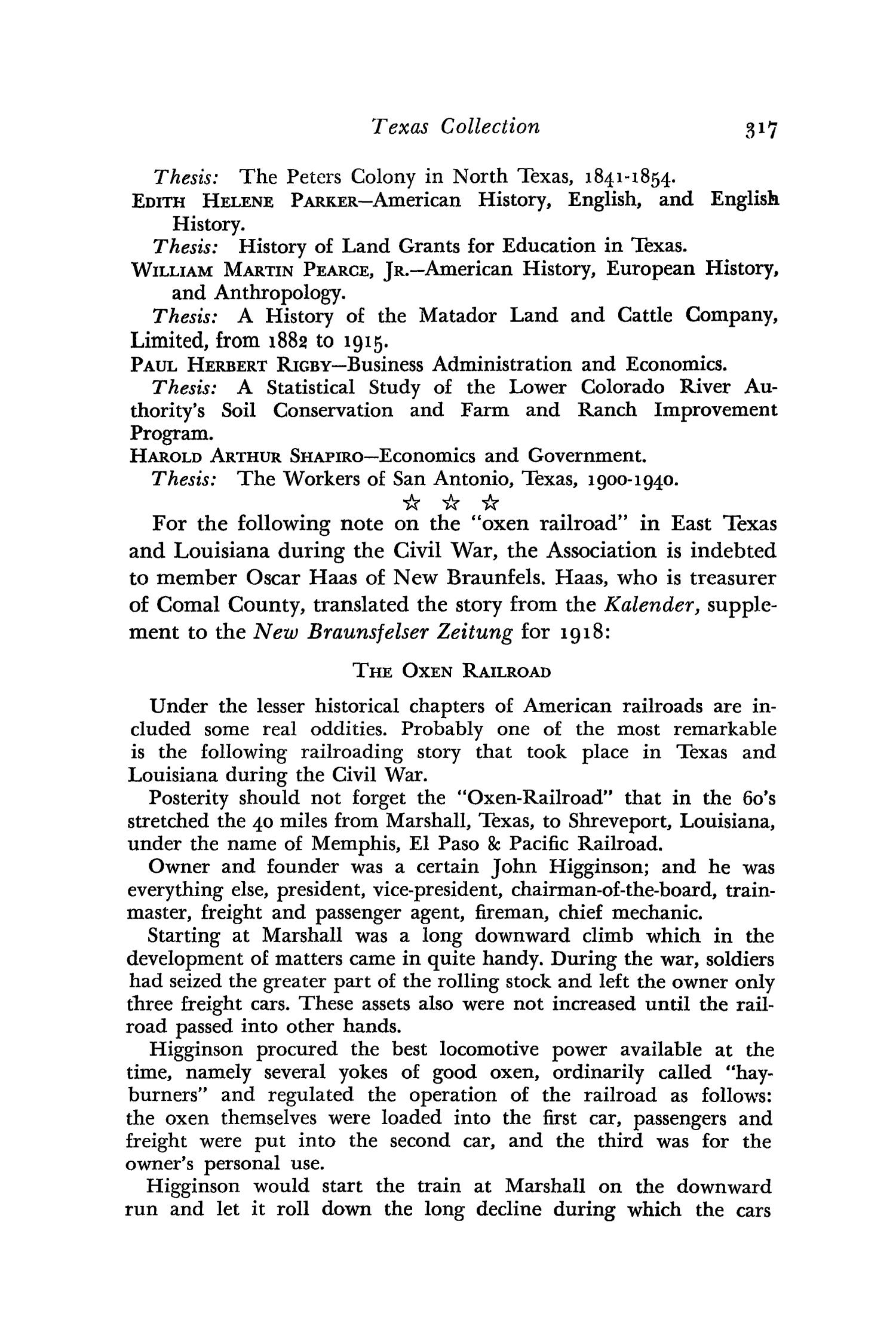 The Southwestern Historical Quarterly, Volume 56, July 1952 - April, 1953
                                                
                                                    317
                                                